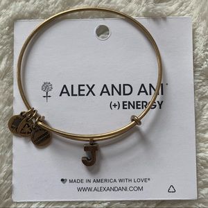 Alex and Ani “J” Initial Bangle Bracelet - gold